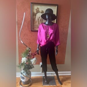 Joie Dyre Black Velvet Drawstring Jogger Pants